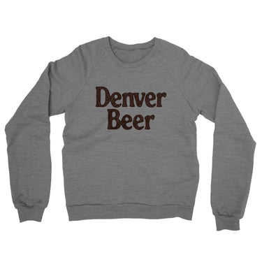 Denver Beer Midweight French Terry Crewneck Sweatshirt-Graphite Heather-Allegiant Goods Co. Vintage Sports Apparel