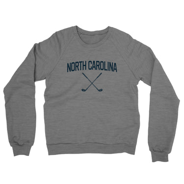 North Carolina Golf Midweight French Terry Crewneck Sweatshirt-Graphite Heather-Allegiant Goods Co. Vintage Sports Apparel