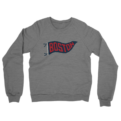 Boston Pennant Midweight French Terry Crewneck Sweatshirt-Graphite Heather-Allegiant Goods Co. Vintage Sports Apparel