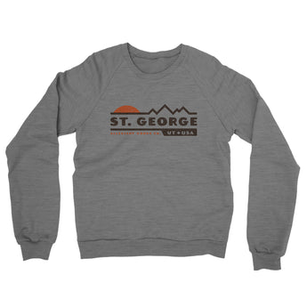 St. George Mountain Sunset Midweight French Terry Crewneck Sweatshirt-Graphite Heather-Allegiant Goods Co. Vintage Sports Apparel