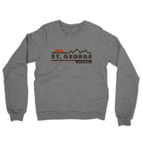 St. George Mountain Sunset Midweight French Terry Crewneck Sweatshirt-Graphite Heather-Allegiant Goods Co. Vintage Sports Apparel