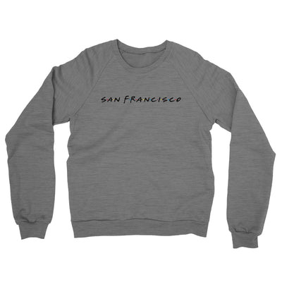 San Francisco Friends Midweight French Terry Crewneck Sweatshirt-Graphite Heather-Allegiant Goods Co. Vintage Sports Apparel