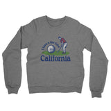 I Have A Tee Time In California Midweight French Terry Crewneck Sweatshirt-Graphite Heather-Allegiant Goods Co. Vintage Sports Apparel