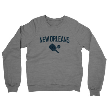 New Orleans Pickleball Midweight French Terry Crewneck Sweatshirt-Graphite Heather-Allegiant Goods Co. Vintage Sports Apparel