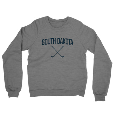 South Dakota Golf Midweight French Terry Crewneck Sweatshirt-Graphite Heather-Allegiant Goods Co. Vintage Sports Apparel