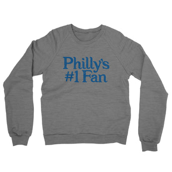 Philly's Number 1 Fan Midweight French Terry Crewneck Sweatshirt-Allegiant Goods Co. Vintage Sports Apparel