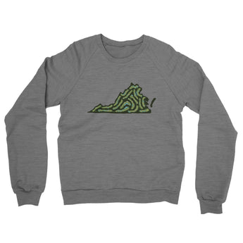 Virginia Golf Course Midweight French Terry Crewneck Sweatshirt-Graphite Heather-Allegiant Goods Co. Vintage Sports Apparel