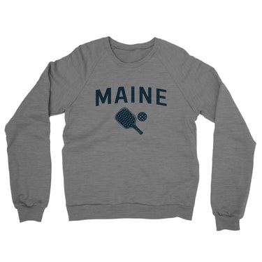Maine Pickleball Midweight French Terry Crewneck Sweatshirt-Graphite Heather-Allegiant Goods Co. Vintage Sports Apparel