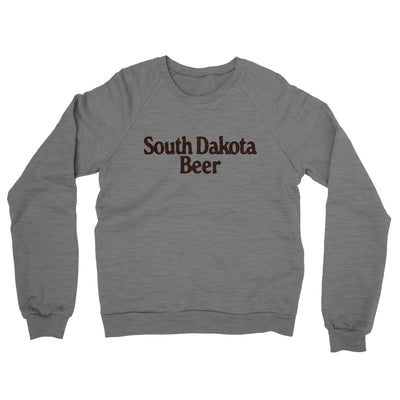 South Dakota Beer Midweight French Terry Crewneck Sweatshirt-Graphite Heather-Allegiant Goods Co. Vintage Sports Apparel