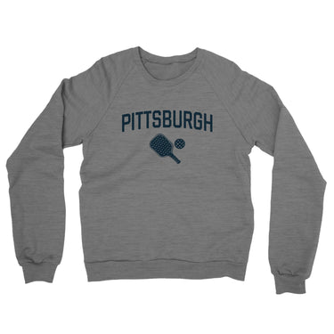 Pittsburgh Pickleball Midweight French Terry Crewneck Sweatshirt-Graphite Heather-Allegiant Goods Co. Vintage Sports Apparel