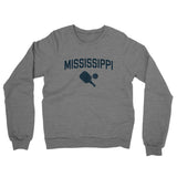 Mississippi Pickleball Midweight French Terry Crewneck Sweatshirt-Graphite Heather-Allegiant Goods Co. Vintage Sports Apparel