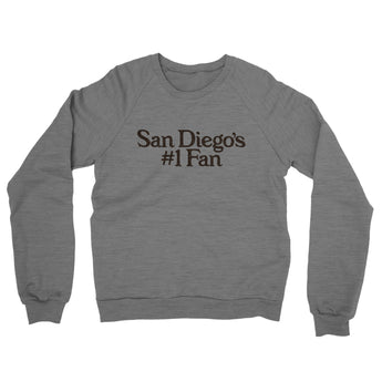 San Diego's Number 1 Fan Midweight French Terry Crewneck Sweatshirt-Allegiant Goods Co. Vintage Sports Apparel