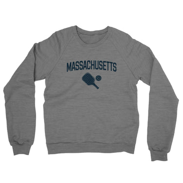 Massachusetts Pickleball Midweight French Terry Crewneck Sweatshirt-Graphite Heather-Allegiant Goods Co. Vintage Sports Apparel