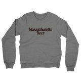 Massachusetts Beer Midweight French Terry Crewneck Sweatshirt-Graphite Heather-Allegiant Goods Co. Vintage Sports Apparel