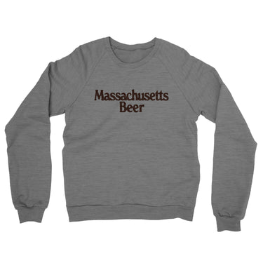 Massachusetts Beer Midweight French Terry Crewneck Sweatshirt-Graphite Heather-Allegiant Goods Co. Vintage Sports Apparel