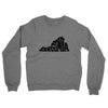 Virginia State Shape Text Midweight French Terry Crewneck Sweatshirt-Graphite Heather-Allegiant Goods Co. Vintage Sports Apparel
