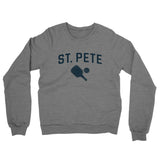 St. Pete Pickleball Midweight French Terry Crewneck Sweatshirt-Graphite Heather-Allegiant Goods Co. Vintage Sports Apparel