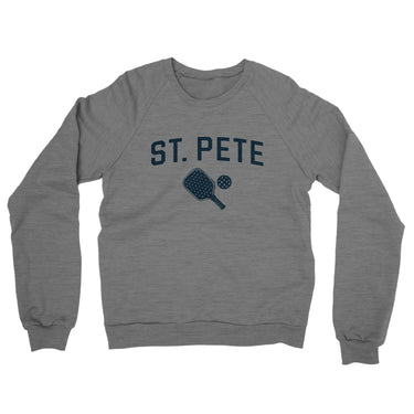 St. Pete Pickleball Midweight French Terry Crewneck Sweatshirt-Graphite Heather-Allegiant Goods Co. Vintage Sports Apparel