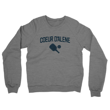 Coeur D'alene Pickleball Midweight French Terry Crewneck Sweatshirt-Graphite Heather-Allegiant Goods Co. Vintage Sports Apparel
