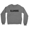 Illinois Military Stencil Midweight French Terry Crewneck Sweatshirt-Graphite Heather-Allegiant Goods Co. Vintage Sports Apparel