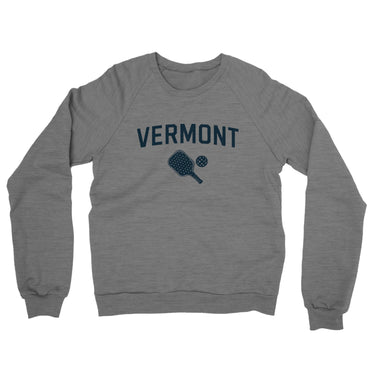 Vermont Pickleball Midweight French Terry Crewneck Sweatshirt-Graphite Heather-Allegiant Goods Co. Vintage Sports Apparel