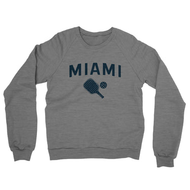 Miami Pickleball Midweight French Terry Crewneck Sweatshirt-Graphite Heather-Allegiant Goods Co. Vintage Sports Apparel