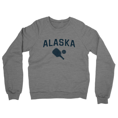 Alaska Pickleball Midweight French Terry Crewneck Sweatshirt-Graphite Heather-Allegiant Goods Co. Vintage Sports Apparel