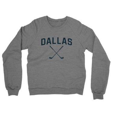 Dallas Golf Midweight French Terry Crewneck Sweatshirt-Graphite Heather-Allegiant Goods Co. Vintage Sports Apparel