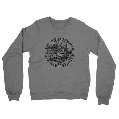 Arizona State Quarter Midweight French Terry Crewneck Sweatshirt-Graphite Heather-Allegiant Goods Co. Vintage Sports Apparel