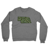 Nebraska Golf Course Midweight French Terry Crewneck Sweatshirt-Graphite Heather-Allegiant Goods Co. Vintage Sports Apparel