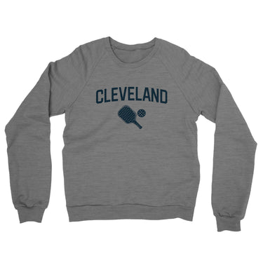 Cleveland Pickleball Midweight French Terry Crewneck Sweatshirt-Graphite Heather-Allegiant Goods Co. Vintage Sports Apparel