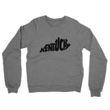 Kentucky State Shape Text Midweight French Terry Crewneck Sweatshirt-Graphite Heather-Allegiant Goods Co. Vintage Sports Apparel