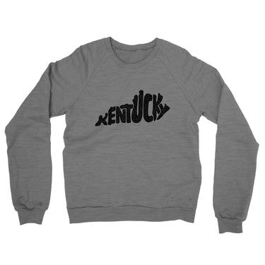Kentucky State Shape Text Midweight French Terry Crewneck Sweatshirt-Graphite Heather-Allegiant Goods Co. Vintage Sports Apparel