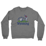 I Have A Tee Time In Wyoming Midweight French Terry Crewneck Sweatshirt-Graphite Heather-Allegiant Goods Co. Vintage Sports Apparel