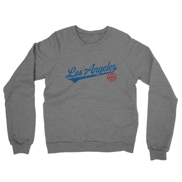 Los Angeles Vintage Script Midweight French Terry Crewneck Sweatshirt-Allegiant Goods Co. Vintage Sports Apparel