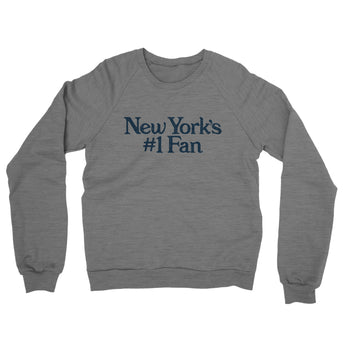 New York's Number 1 Fan Midweight French Terry Crewneck Sweatshirt-Allegiant Goods Co. Vintage Sports Apparel
