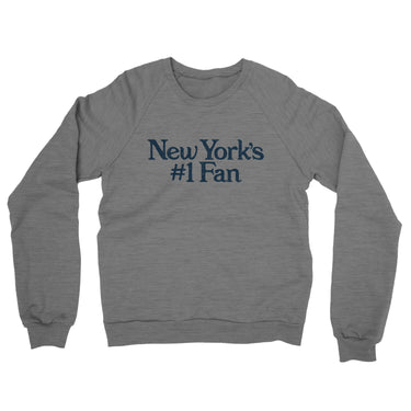 New York's Number 1 Fan Midweight French Terry Crewneck Sweatshirt-Allegiant Goods Co. Vintage Sports Apparel