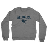Nebraska Pickleball Midweight French Terry Crewneck Sweatshirt-Graphite Heather-Allegiant Goods Co. Vintage Sports Apparel