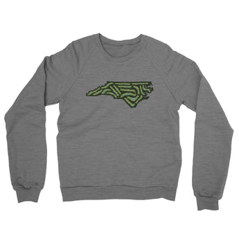 North Carolina Golf Course Midweight French Terry Crewneck Sweatshirt-Graphite Heather-Allegiant Goods Co. Vintage Sports Apparel