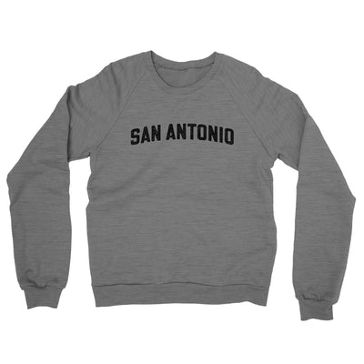 San Antonio Varsity Midweight French Terry Crewneck Sweatshirt-Graphite Heather-Allegiant Goods Co. Vintage Sports Apparel