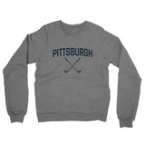 Pittsburgh Golf Midweight French Terry Crewneck Sweatshirt-Graphite Heather-Allegiant Goods Co. Vintage Sports Apparel