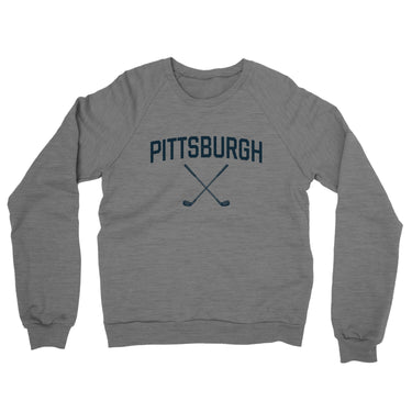 Pittsburgh Golf Midweight French Terry Crewneck Sweatshirt-Graphite Heather-Allegiant Goods Co. Vintage Sports Apparel
