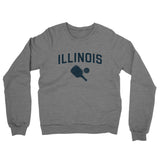 Illinois Pickleball Midweight French Terry Crewneck Sweatshirt-Graphite Heather-Allegiant Goods Co. Vintage Sports Apparel