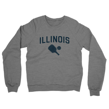 Illinois Pickleball Midweight French Terry Crewneck Sweatshirt-Graphite Heather-Allegiant Goods Co. Vintage Sports Apparel