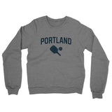 Portland Pickleball Midweight French Terry Crewneck Sweatshirt-Graphite Heather-Allegiant Goods Co. Vintage Sports Apparel
