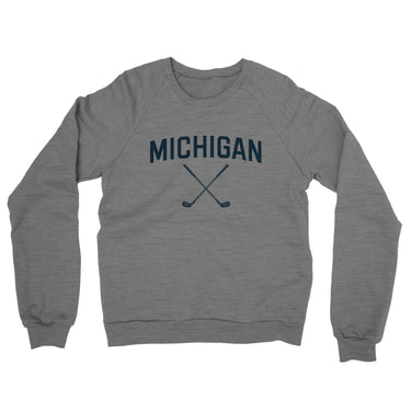 Michigan Golf Midweight French Terry Crewneck Sweatshirt-Graphite Heather-Allegiant Goods Co. Vintage Sports Apparel