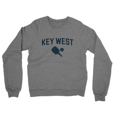 Key West Pickleball Midweight French Terry Crewneck Sweatshirt-Graphite Heather-Allegiant Goods Co. Vintage Sports Apparel