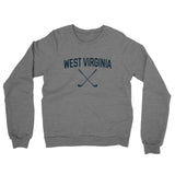 West Virginia Golf Midweight French Terry Crewneck Sweatshirt-Graphite Heather-Allegiant Goods Co. Vintage Sports Apparel