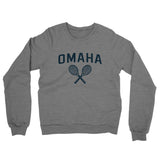 Omaha Tennis Midweight French Terry Crewneck Sweatshirt-Graphite Heather-Allegiant Goods Co. Vintage Sports Apparel