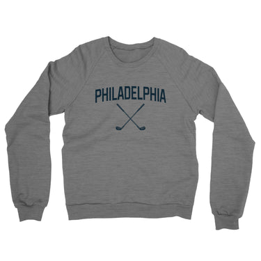 Philadephia Golf Midweight French Terry Crewneck Sweatshirt-Graphite Heather-Allegiant Goods Co. Vintage Sports Apparel